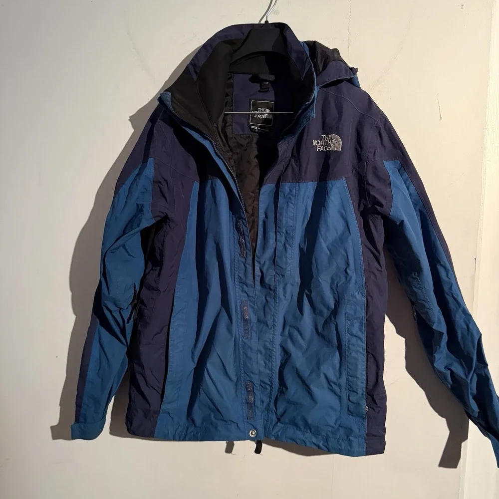 Vintage The North Face Hyvent Jacket Mens S Blue Waterproof Distressed Outdoor
